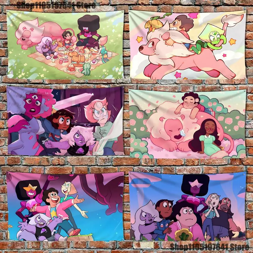 S-Steven U-Universe Flag Tapestry Banner For Bedroom Outdoor Living Room Restaurant Bar Wall Decor Party