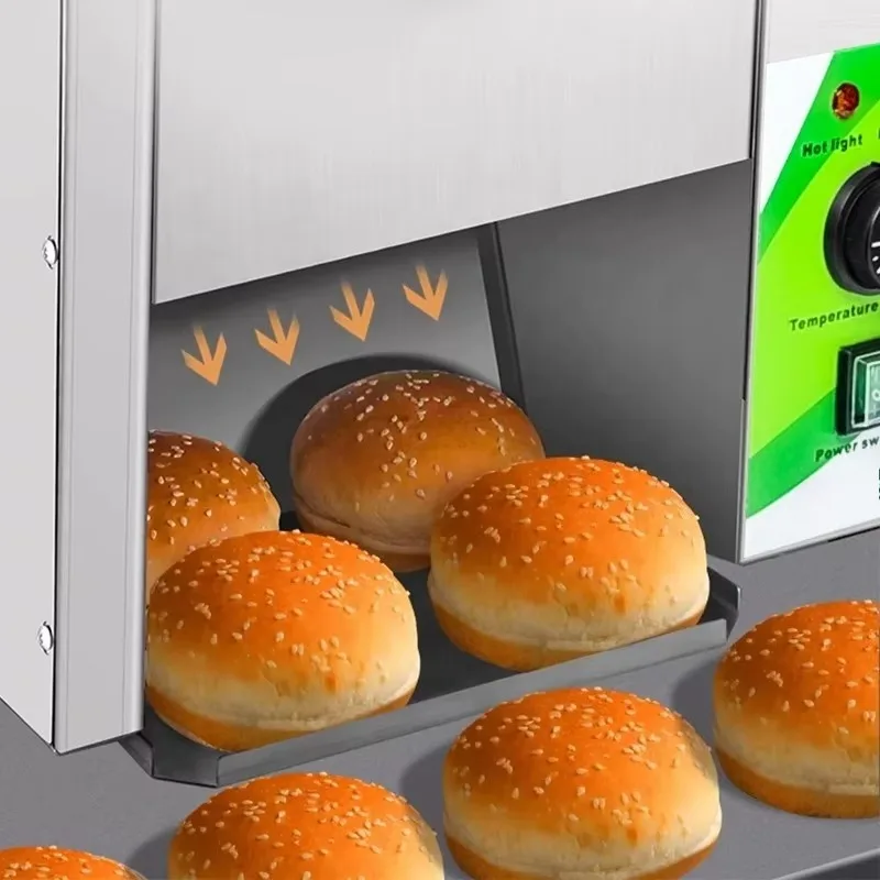 Hamburger Making Machine Conveyor Chain Toaster Hamburger Bun Toaster Machine Vertical Contact Toaster