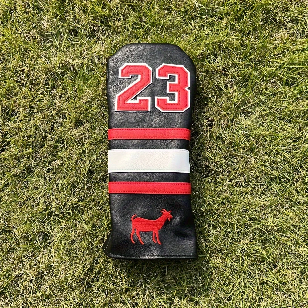 1pc Goat Pattern Golf Headcovers, Fits Driver Fairway And Hybrid, Golf Accessory