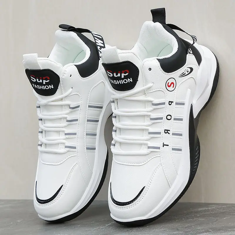 

2025New Men's Shoes Casual Sports Lightweight Basketball Shoes Stylish Fashion Versatile Ultra Soft Elastic Round Toe Men's Shoe