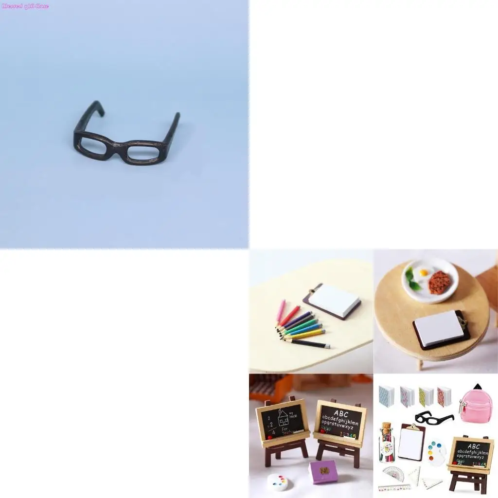 D0JC 1/12 Resin Miniature School Supply with Ruler Notebook Dollhouses Classroom Accessories for Creative Craft Project