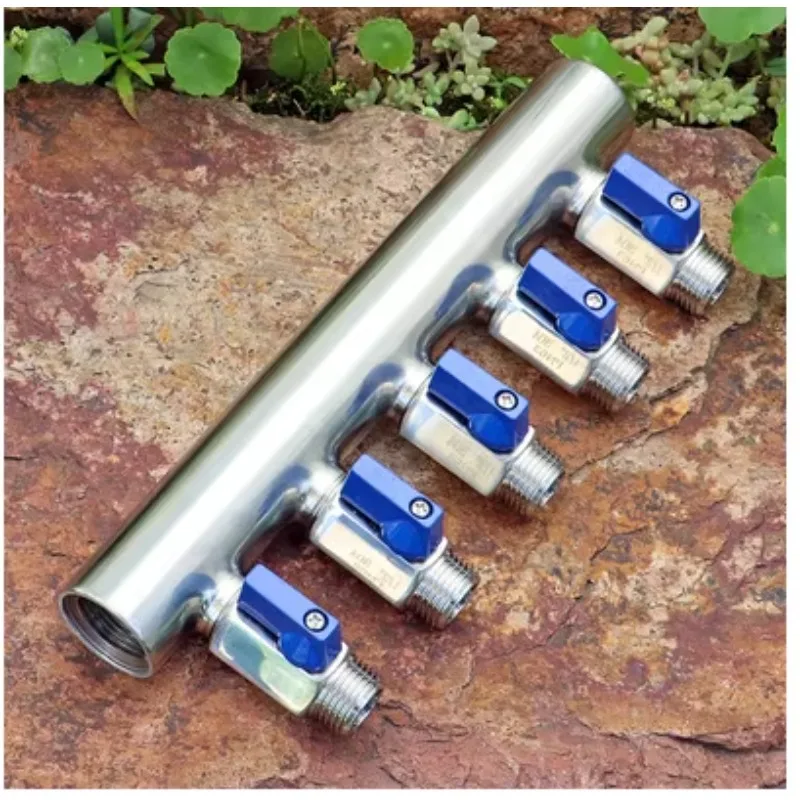 G3/4 Inner  G1/2 Outer 304 Stainless Steel Ball Valve Switch Water Separator Water Oil and Gas Diverter Valve Water Collector