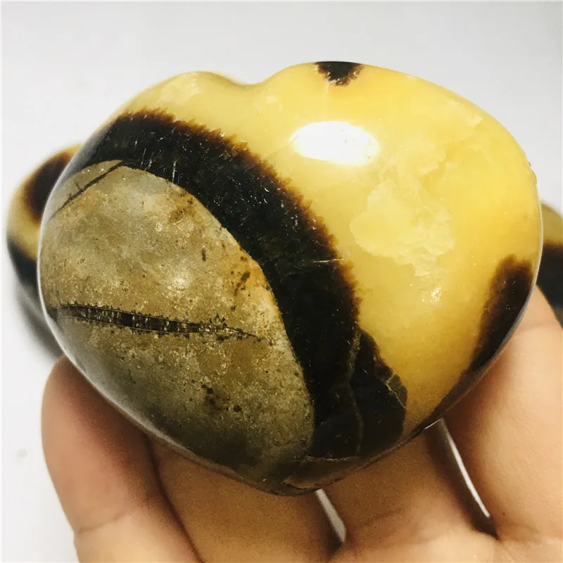 High Quality Septarium Heart Decoration Natural Crystal Raw Stone, Birthday gift, Scene decoration.