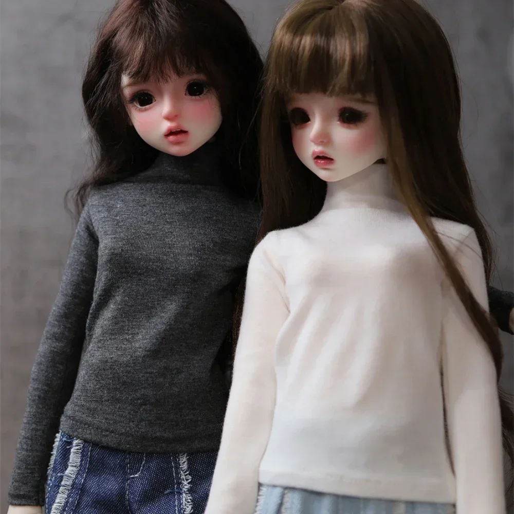 1/3 1/4 1/5 1/6 Doll's Clothes for Bjd Doll Versatile Base Shirt Casual High Neck Inner Layer Clothing 60/45/36/30cm Accessories