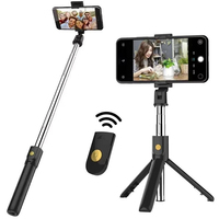 Wireless Selfie Stick Tripods Stand with Bluetooth Remote Extendable Mini Tripod for iPhone for Mobile Phone Tik tok Video Live