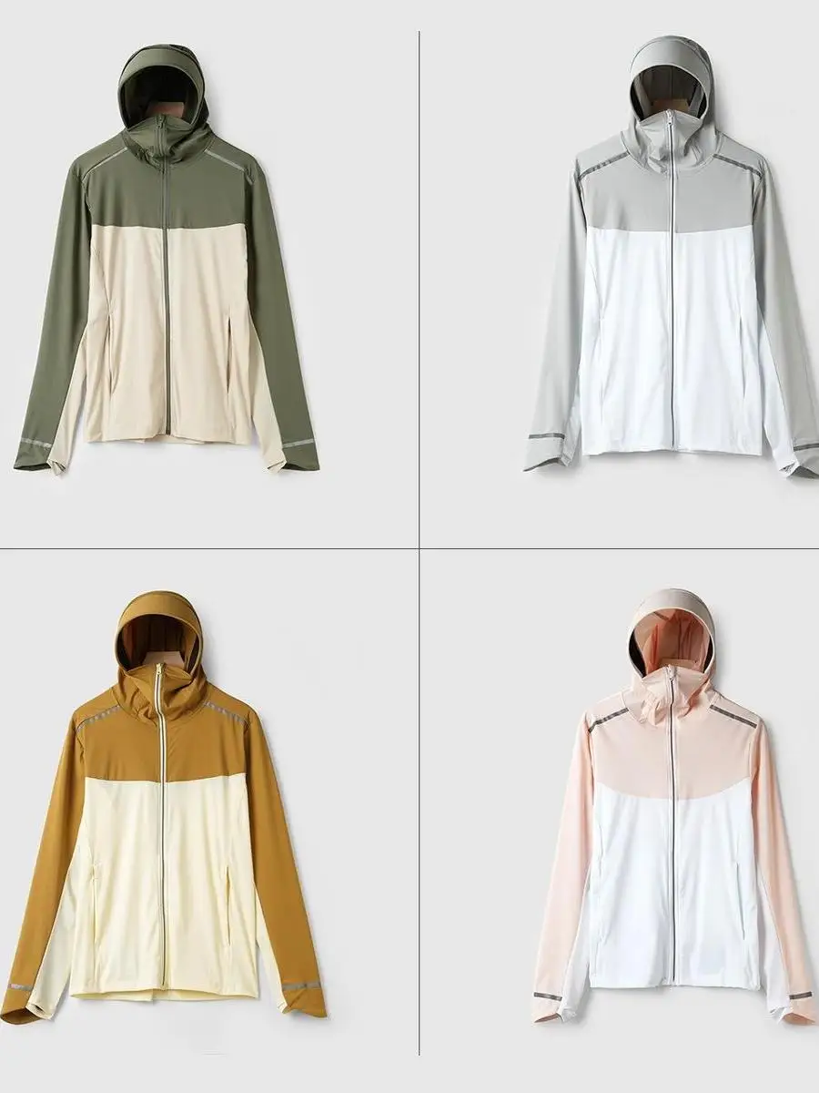 

Легкая дышащая летняя нейлоновая куртка для пар с защитой от солнца UPF50, женская, из ледяного шелка, с широкими полями, тонкая, с длинными рукавами, на молнии