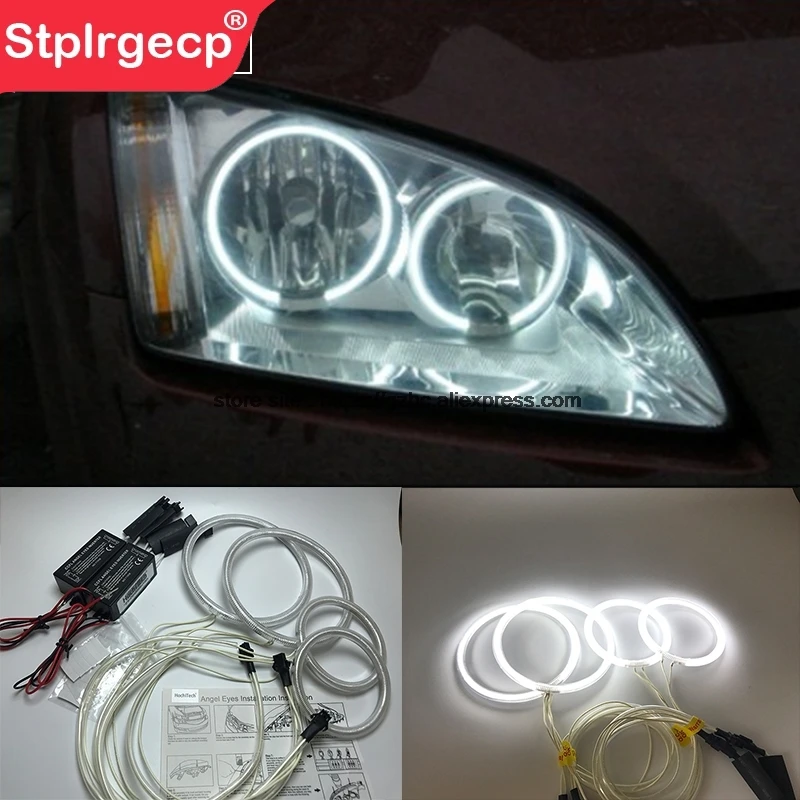 

HochiTech для Ford Focus II Mk2 2004 - 2008 ультра яркие дневные фотообои DRL CCFL глаза ангела набор глаз демона теплое белое кольцо