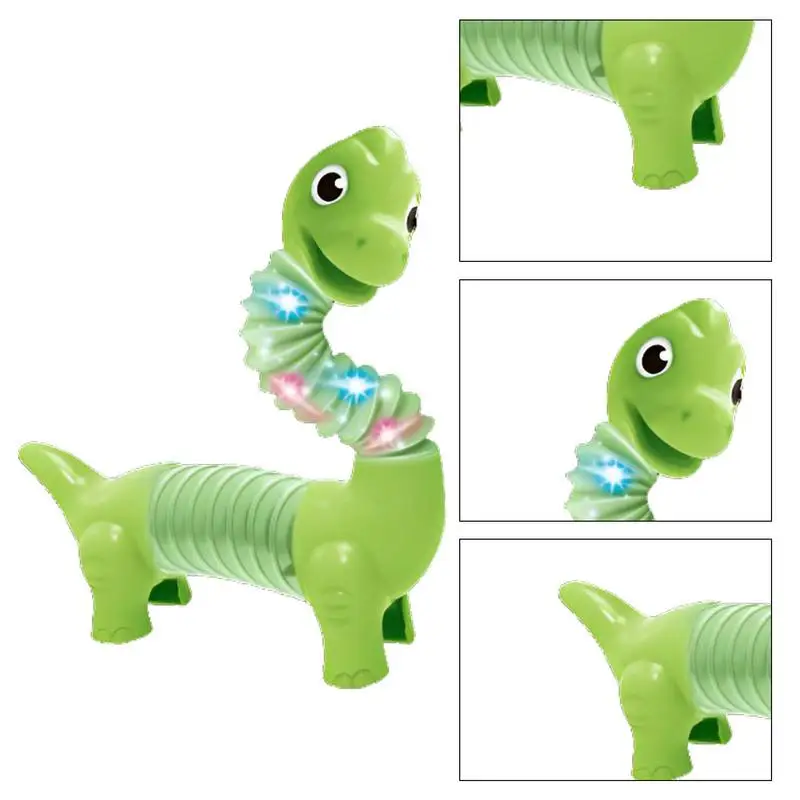 LED Light Up Dinosaur Tubes, Brinquedos Sensoriais, Glow Stick, Habilidades Motoras Finas, Brinquedos de Aprendizagem, Party Favors, Pull Stretch Toy