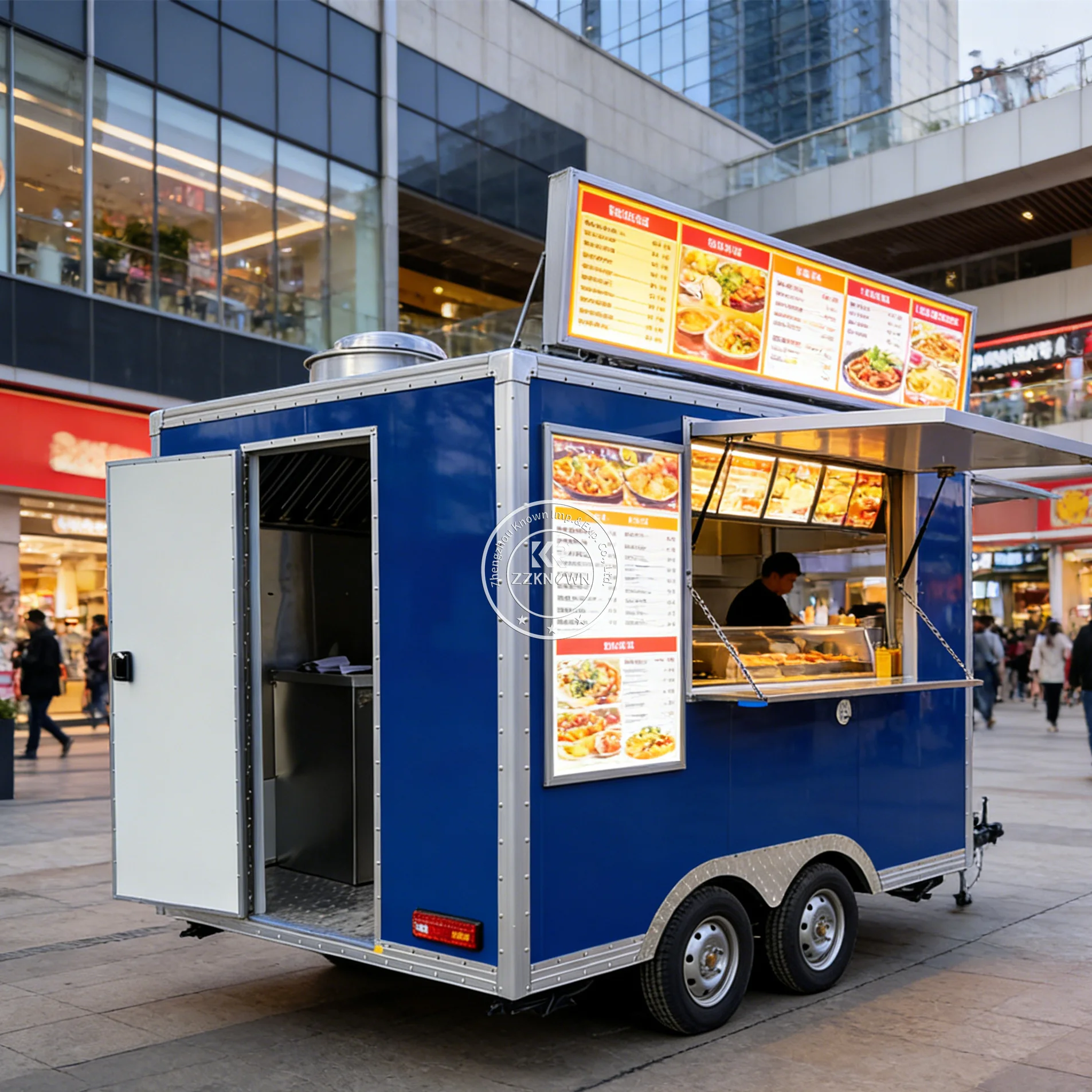 

High Quality Street Mobile Food Truck Ice Cream Cart Outdoor Catering Trailer Snack Fast Food Trailer Fully Equipped