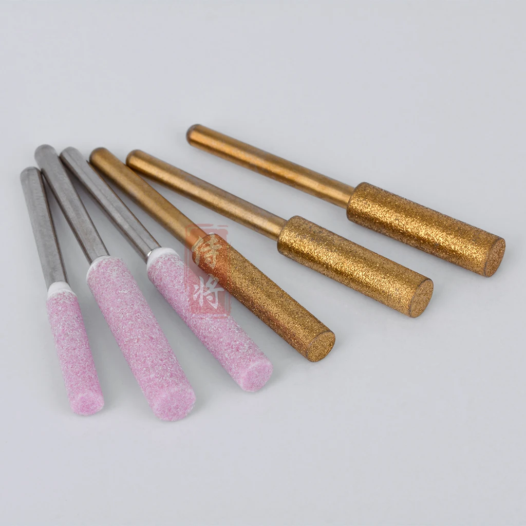 5Pcs CBN Diamond Grinding Head For Grinding Chainsaw 3mm Shank Rotating File Dia.4.0/4.8/5.5mm Abrasive Sharpening Tool Set