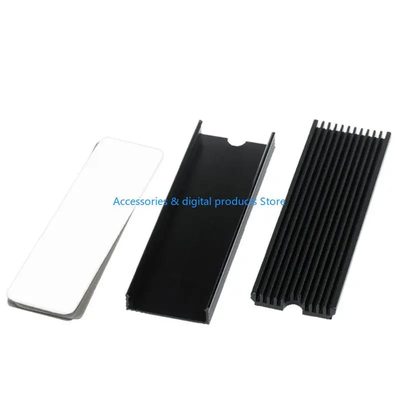77JD Aluminum Heatsink Cooler Heat Sink Thermal Conductive Pad for M2 2280 NVME SSD NVMe Heatsink Support Single Double Sided