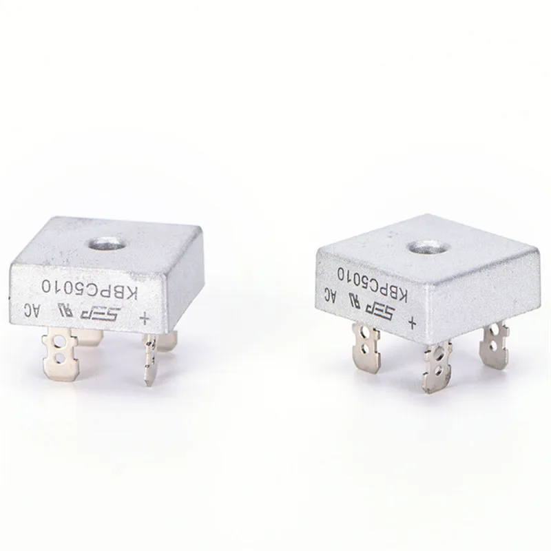 단상 다이오드 브리지 정류기 금속 케이스, 최대 방열, KBPC5010 금속 케이스, 50A, 1000V, 1PC