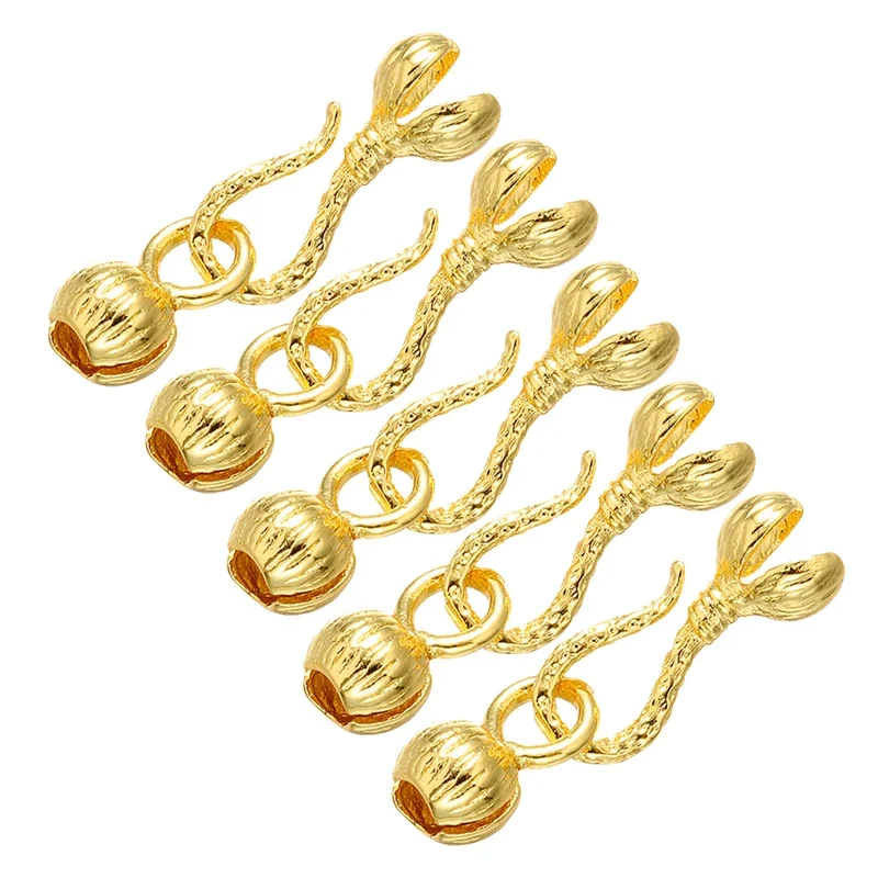 ZHUKOU 5PCS Brass Cubic Zirconia Gold color Clasps Hook for Necklace a...