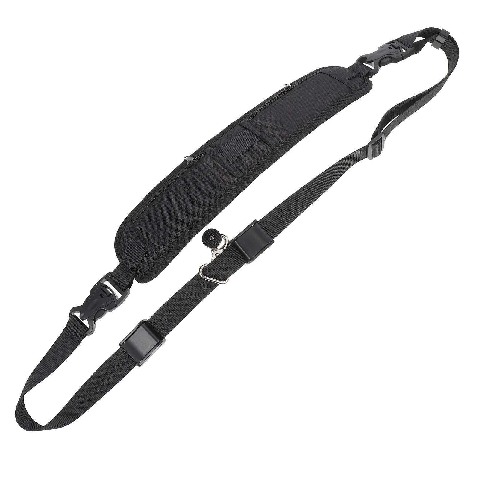 

Adjustable Camera Strap Nylon Shoulder Neck Strap Belt Double Zipper Pocket Protective Camera Sling Belt for Outdoor Photography