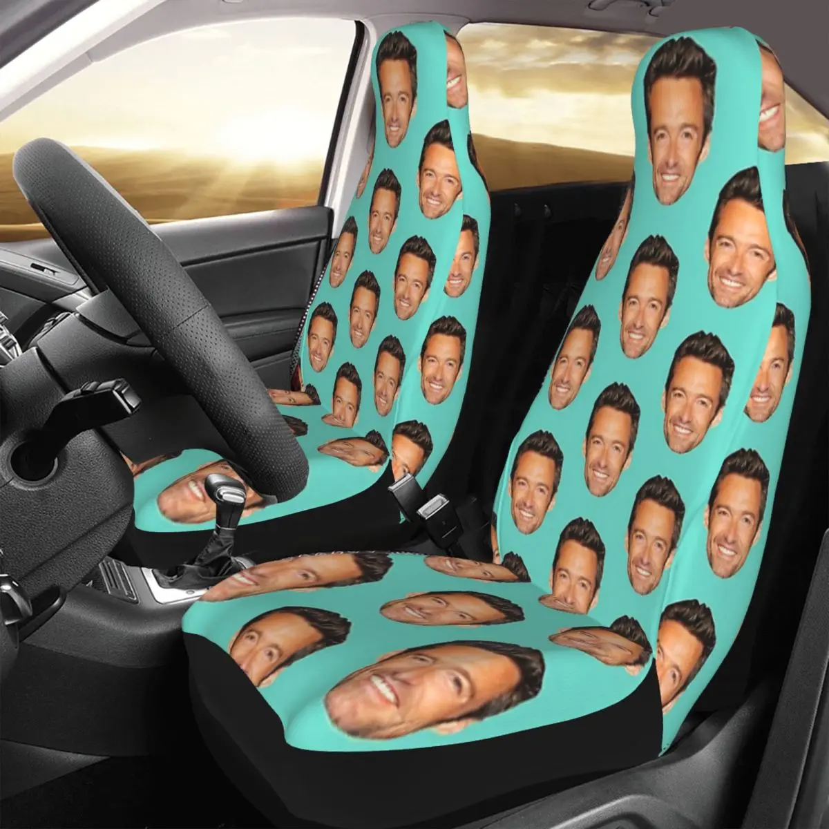 

Hugh Jackman Car Seat Cover Custom Printing Universal Front Protector Accessories Cushion Set