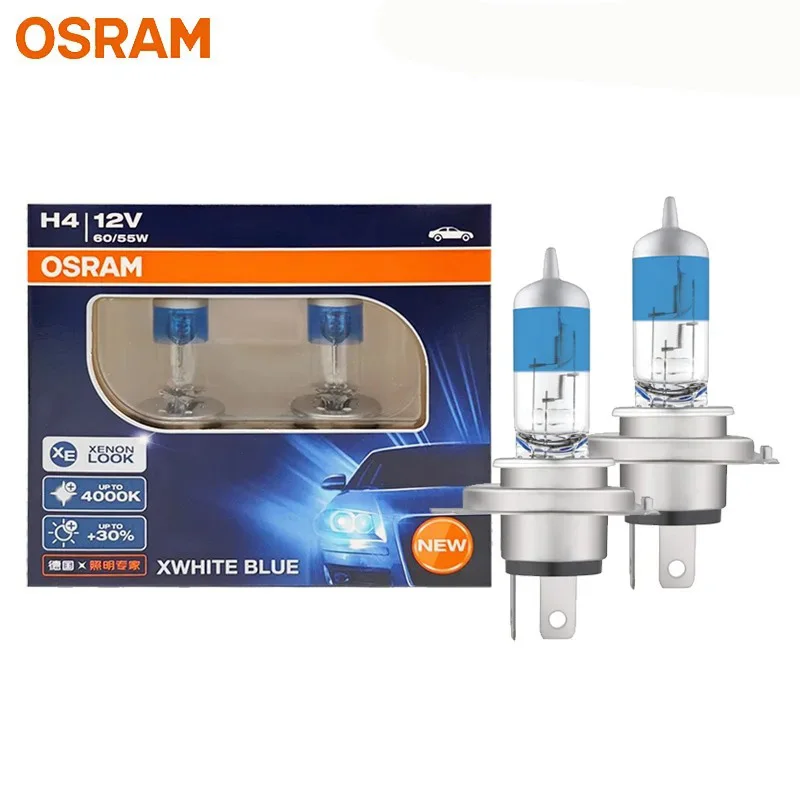 OSRAM H4 9003 HB2 12V 60/55W XWHITE BLUE Car Halogen Headlight Hight Low Beam 4000K Warm White Auto Lamp Original Lamp 2X