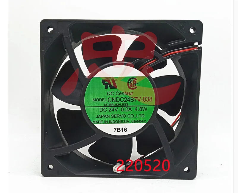 

Japan Servo CNDC24B7V-038 DC 24V 0.2A 4.8W 120x120x38mm 2-Wire Server Cooling Fan