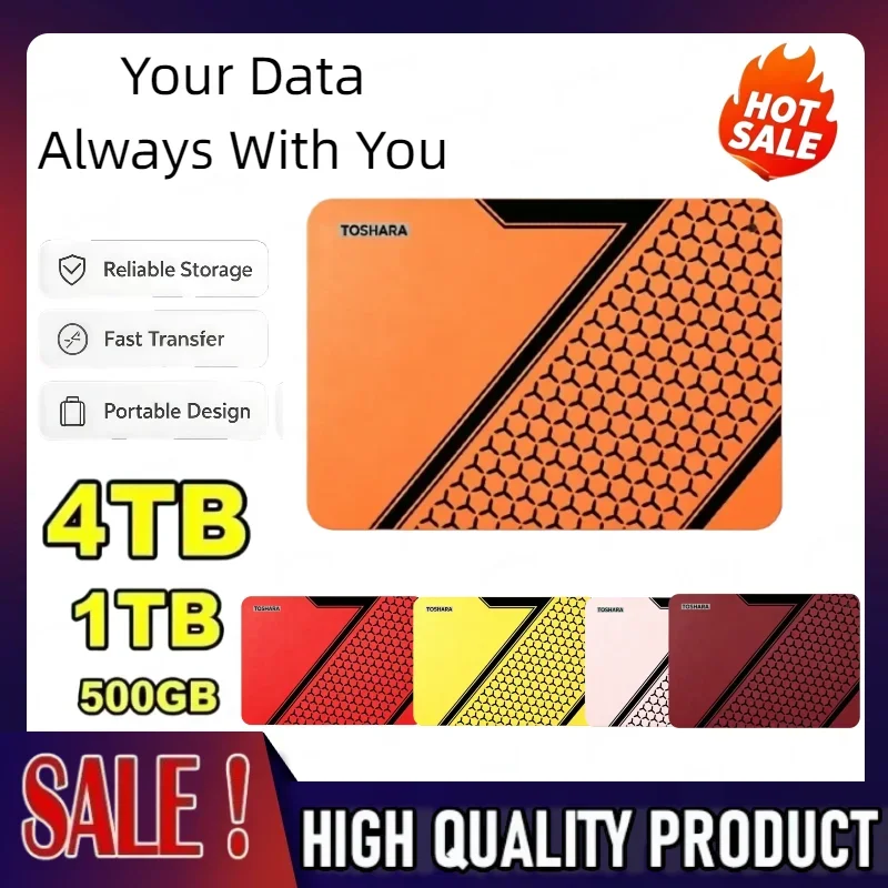 Multi-color selection Portable External Hard Drive  4TB High Speed Disk For Laptop Desktop Mac Android Phone Mobile Data Backup