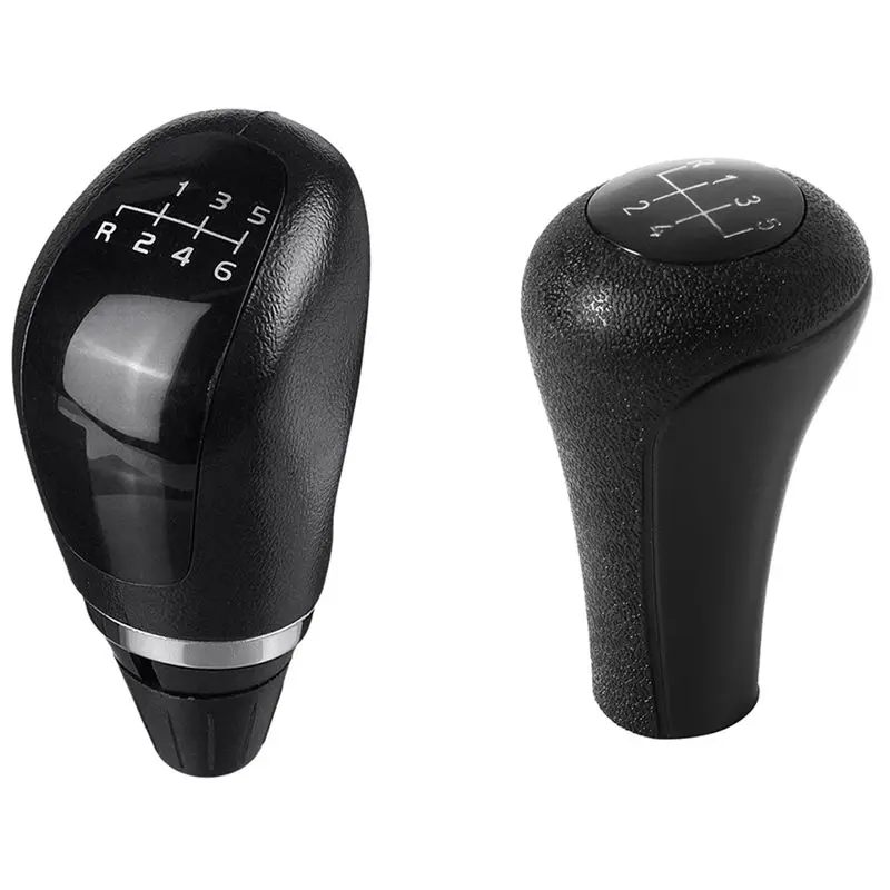 5 Speed Manual Plastic Gear Shift Knob 12Mm Stick Hole (Black) With Car 6 Speed Manual Gear Shift Knob