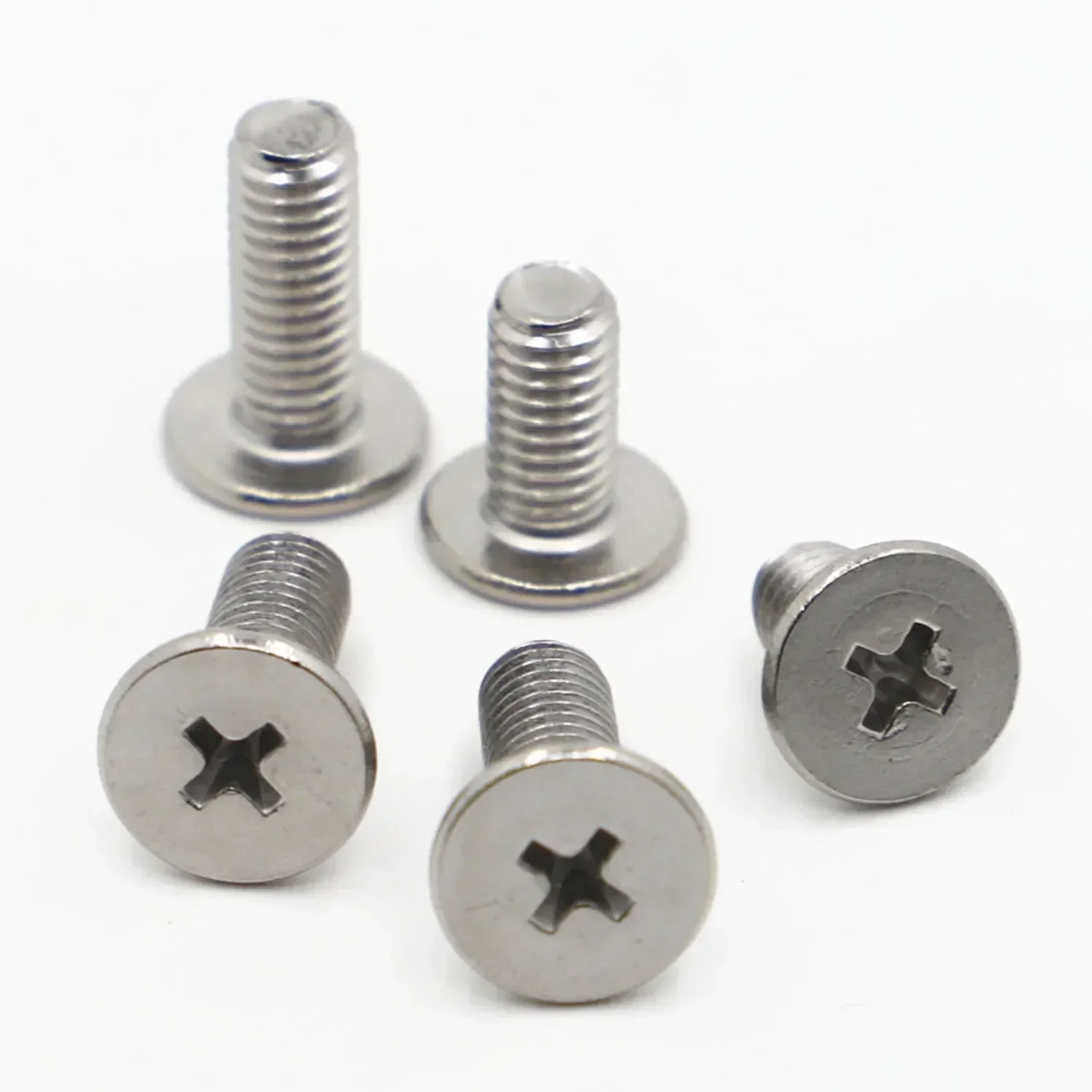 10/25pcs CM M2 M2.5 M3 M4 M5 M6 A2 304 Stainless Steel Cross Phillips Ultra Thin Super Low Flat Wafer Head Screw Bolt for Laptop