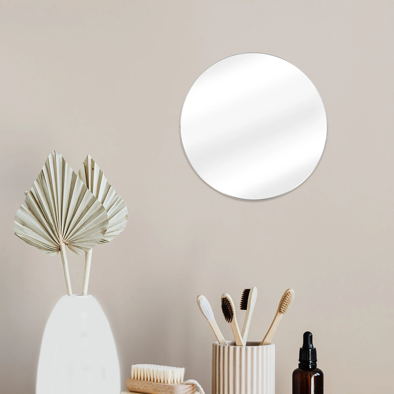 

Acrylic Round Mirror Sturdy Circle Shape Photography Mirror Prop Decorative Food Jewelry Room Decor Display Board
