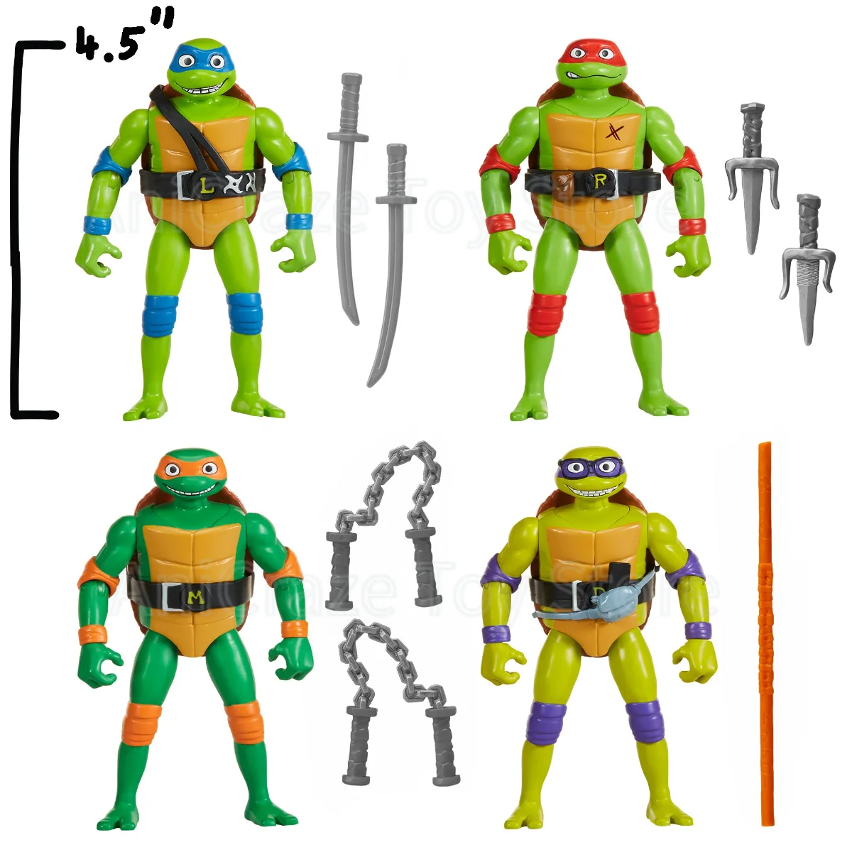 PlayMates Classic Action Figure Head Droppin Turtles Leonardo  Raphael Michaelangelo Donatello Playmates TMNT Figures Model Toys - view 2