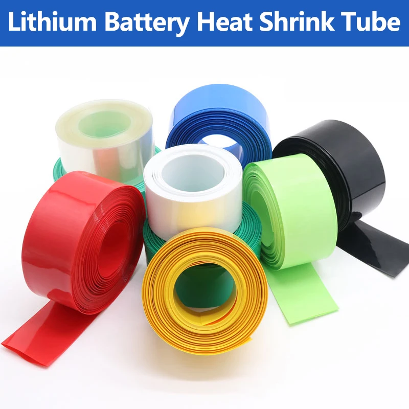 1 m 18650 Lipo-Akku, PVC-Schrumpfschlauch, Packung 50 mm ~ 210 mm, isolierte Folie, Lithium-Gehäuse, Schutz, Kabelhülse, bunt