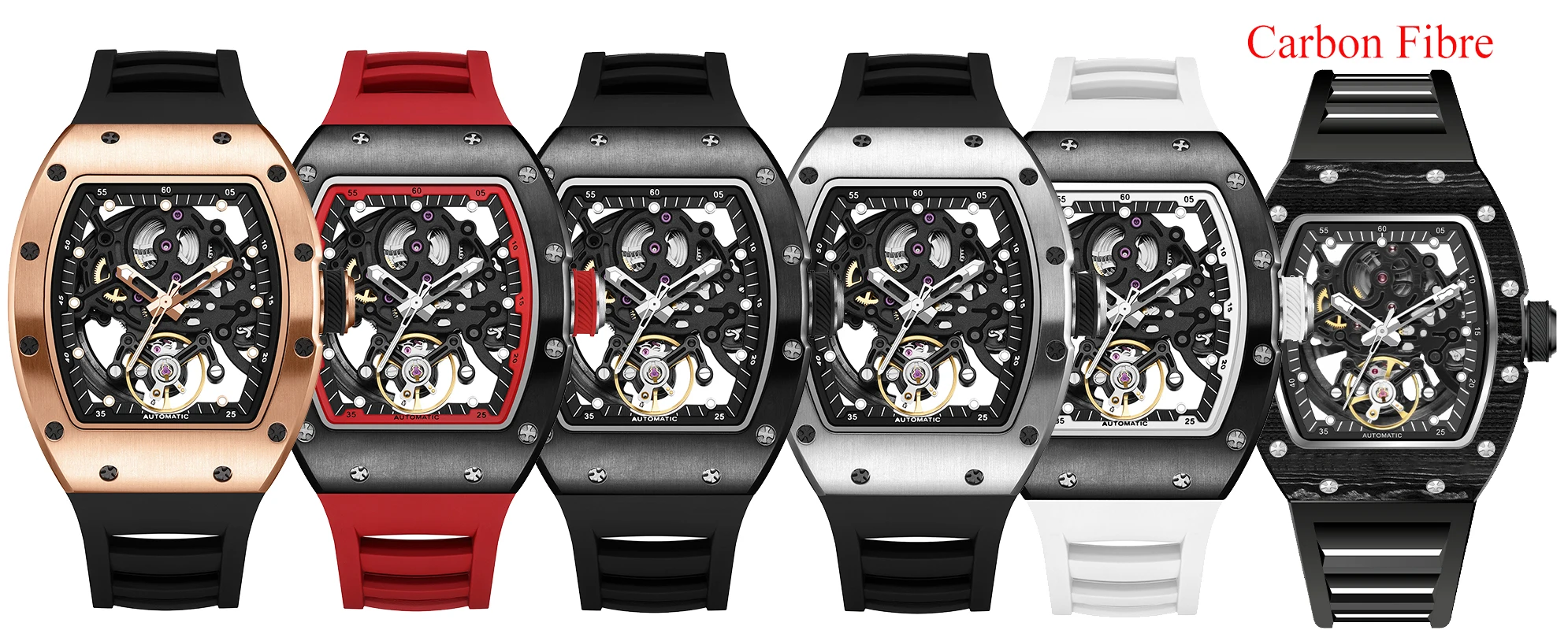 2026 esqueleto automático multifuncional relógio casual relógio mecânico oem logotipo personalizado vários estilos masculinos