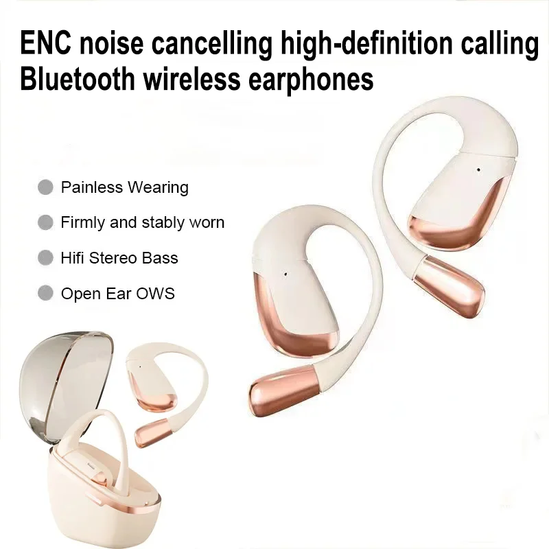 

Ear hanging type Bluetooth Wireless Headphones 50h Battery Life Noise Reduction Waterproof Bluetooth Earphones Breathing light