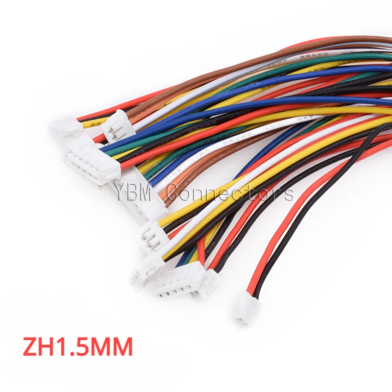 10pcs Sh1.0 Jst1.25 Zh1.5 Ph2.0 Xh2.54 Connector Female+male 2/3/4/5/6/7/8/9/10p Plug With Cable 10/20/30cm