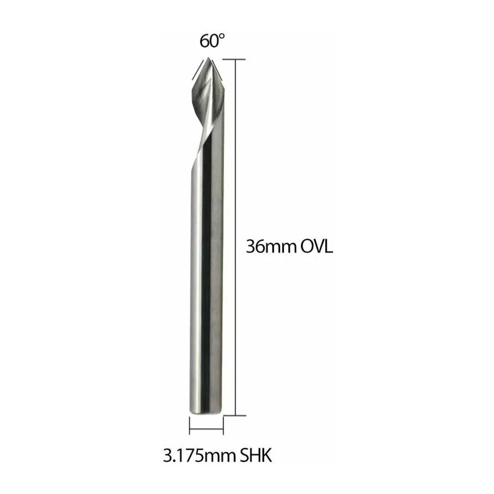 5pcs CNC Carving Bit 3.175mm Shank 60 Degrees V Shape End Mill CNC Router Bit Milling Cutter For Wood Engraving Bit