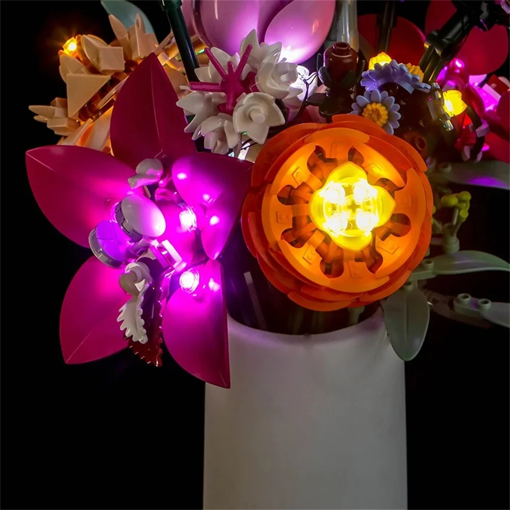 Verlichtingsset voor 10342 mooie roze bloemboeket botanische collectieserie exclusief bouwsteen (alleen led-lichtset)