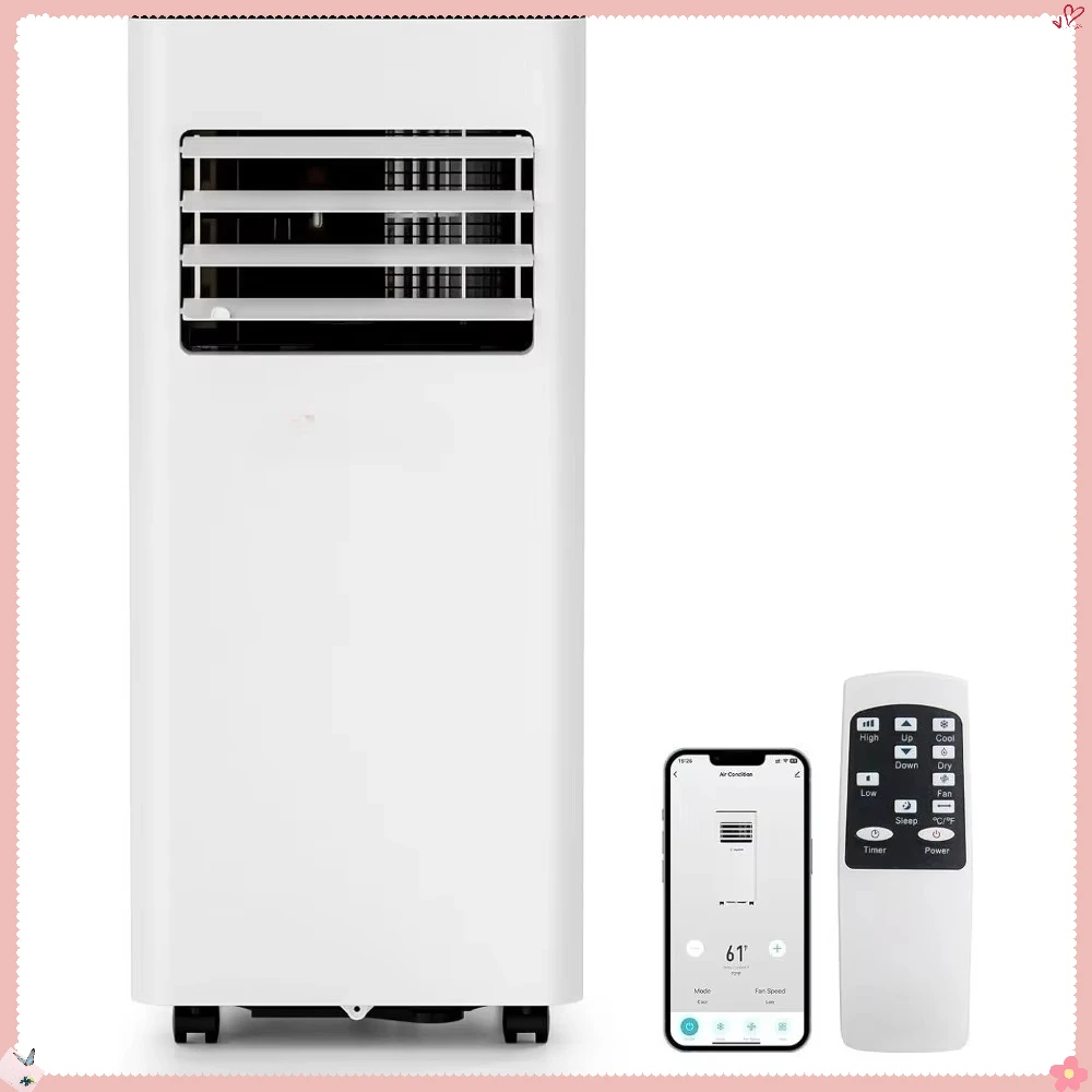 

Портативный портативный переменный ток Smart WiFi 10000 БТЕ, быстрое охлаждение и осушитель 3-в-1 для гаража в большой комнате, тихий с пультом дистанционного управления