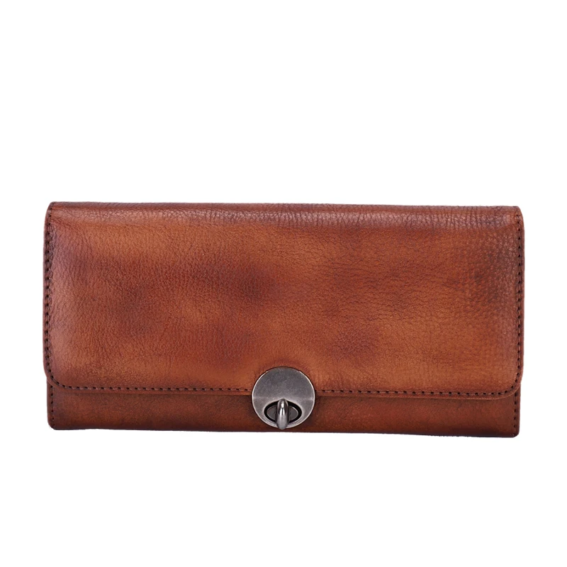 Genuine Leather Women Clutch Bag Card Holder Long Wallet Lock Coin Purse Large-capacity Multifunctional Mobile Phone Bags
