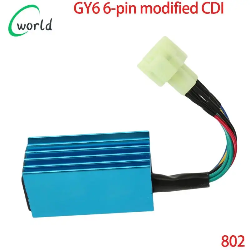 Motorcycle Blue 6 Pin Racing AC CDI Ignition Box 6pin for GY6 50cc 125cc 150cc Moped Scooter ATV Quad