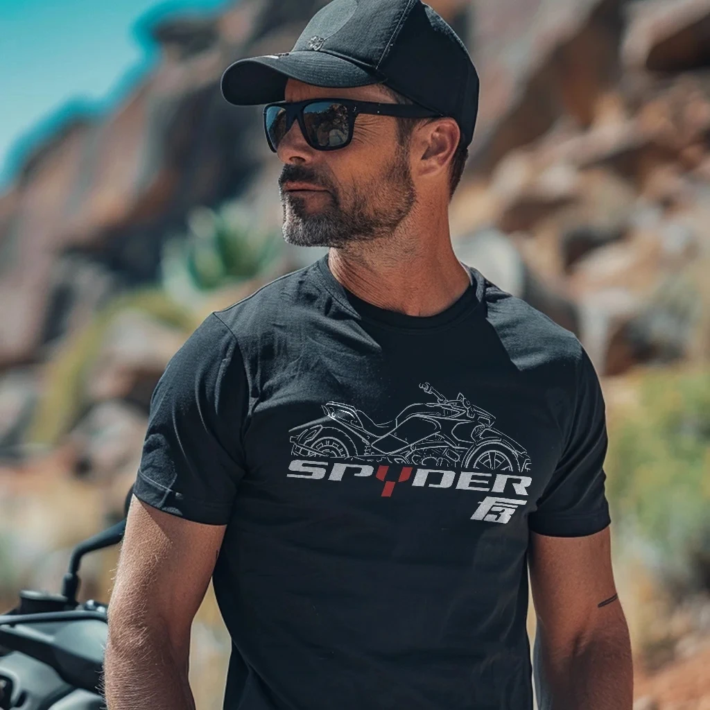 Retro F3 Spyder 3-wheels Motorcycle T-Shirt 100% Cotton O-Neck Short Sleeve Summer Casual Mens T-shirt Rider Streetwear