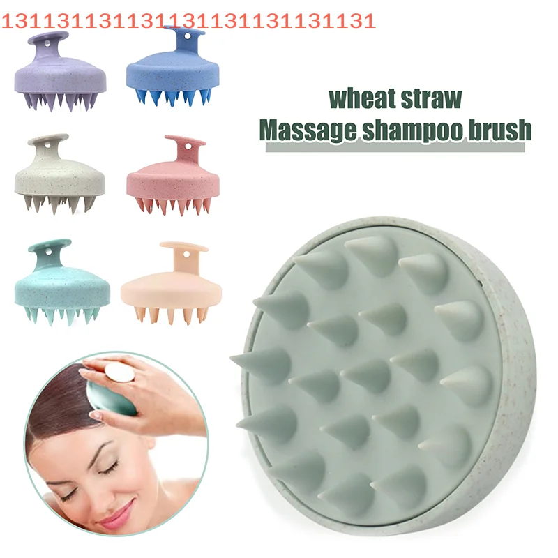

Щетка для мытья волос TPE + пшеничная солома, щетка для мытья волос, щетка для головы, зубной зуд, расческа для царапин, массажная щетка, парикмахерский инструмент