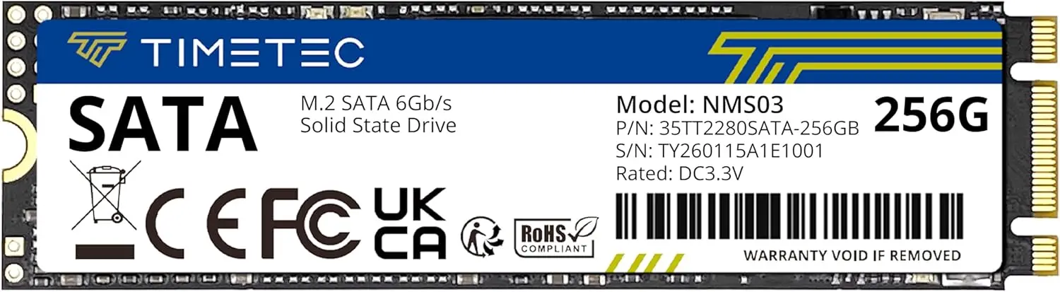 256GB SSD M.2 2280 SATA III 6Gb/s 3D NAND Read 550MB/s Write 500MB/s SLC Cache Internal Solid State Drive for Laptop Desktop