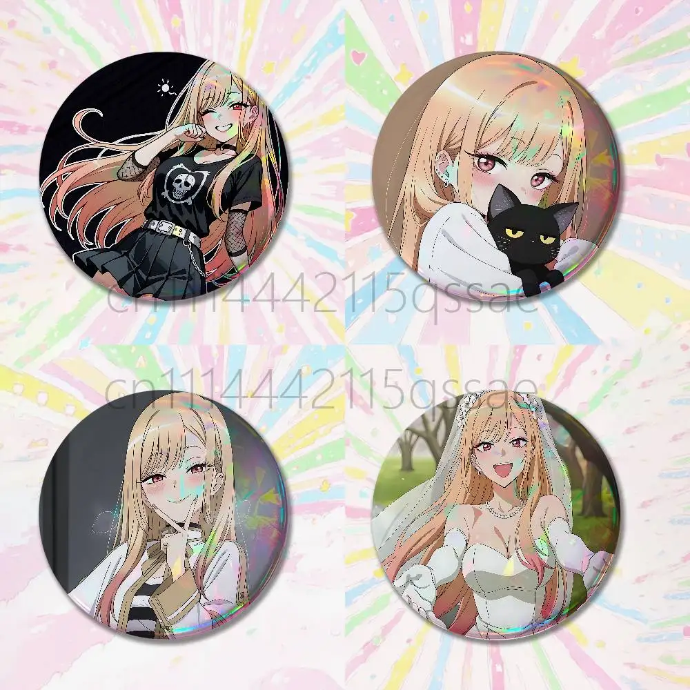 M-My D-Dresss-Up D-Darlings 32/44/58mm Handmade Pins Round Brooch Badge Backpacks Clothes Jewelry Gifts