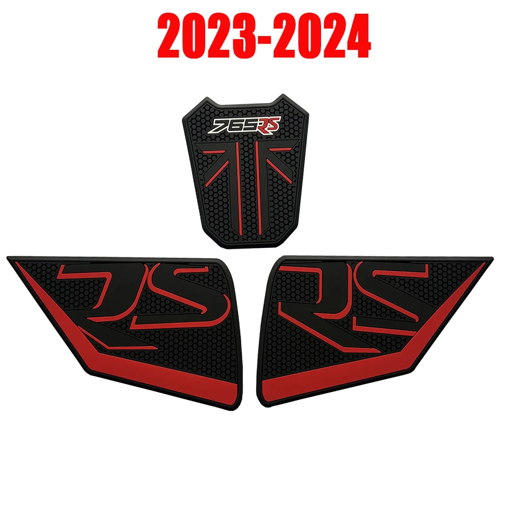 2023-2024 Motorcycle accessories Non-Slip Side Fuel Tank Stickers Tank Pad Rubber Sticker For Triumph Street Triple765R 765 RS