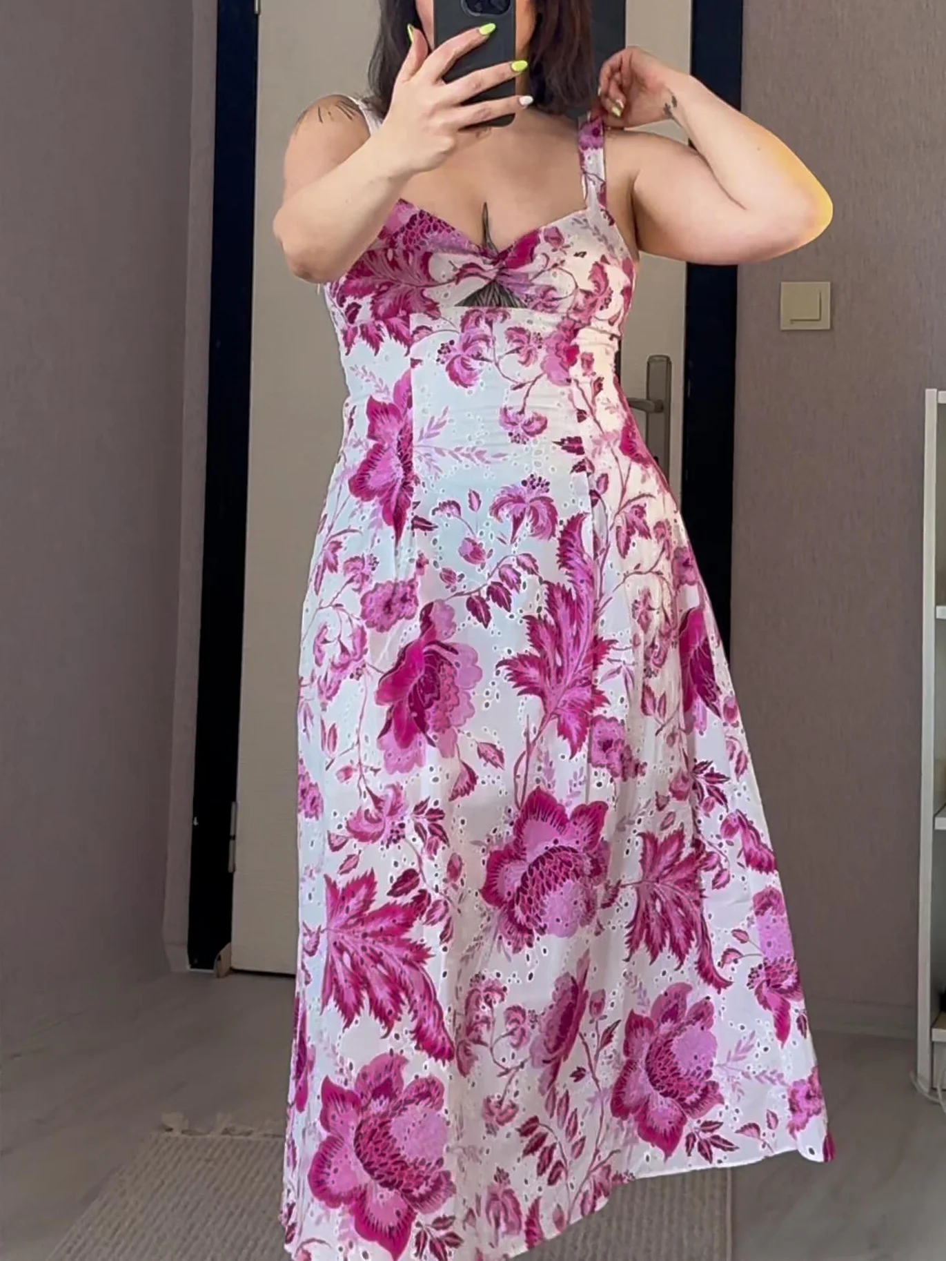 

Women's dress sleeveless hollow embroidery print midi holiday dress women sexy party dresses women evening dresses
