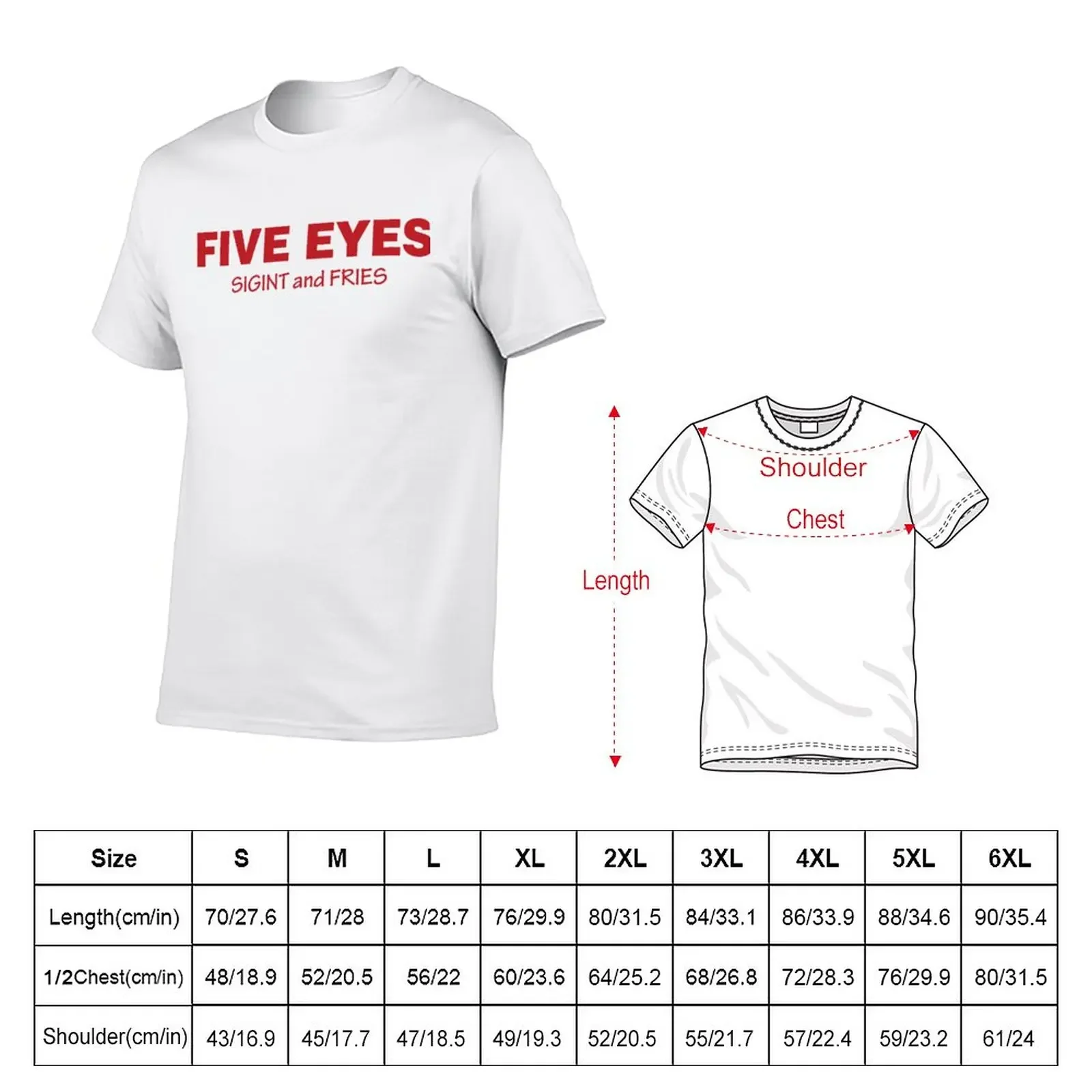 Five Eyes (red) T-Shirt plain heavyweights customizeds oversized t shirts for men