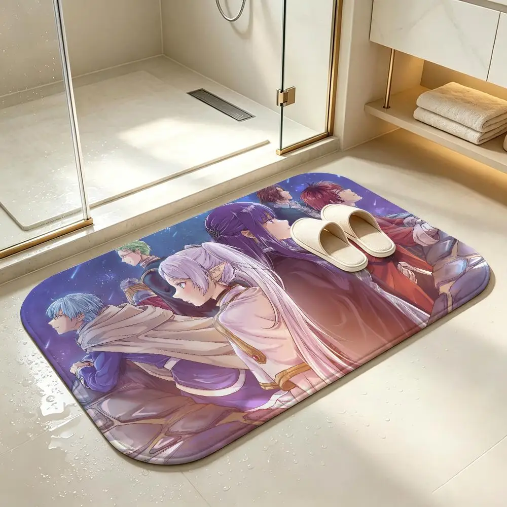 Frieren Beyond Journey's EndS Floor Mat Bedroom Carpet, Bathroom Foot Mat, Doormat, Non-Slip Absorbent Multi-Use