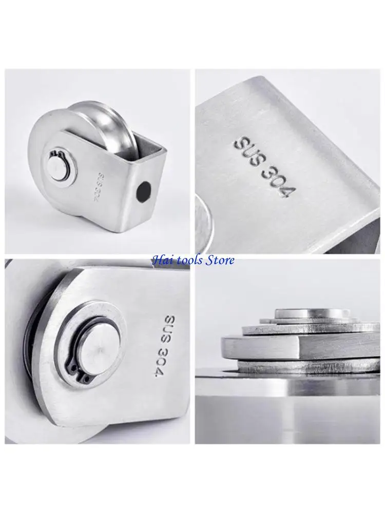 X37E U Wheel Pulley U Wheel Stainless Steel Wheel Pulley Blocks Wide Application 7Mm Depth Pulley