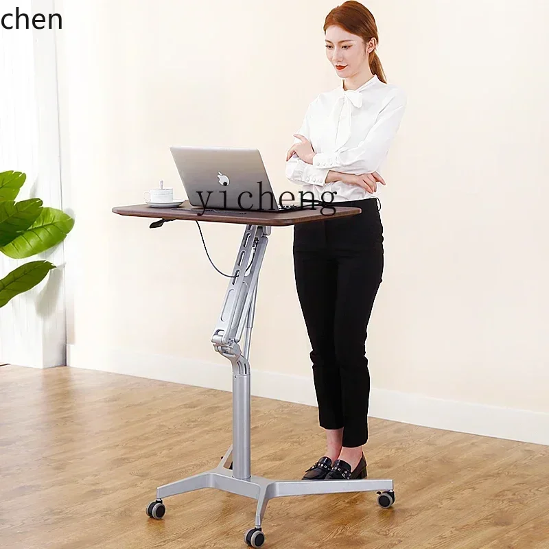 ZMLLecture Table  Lifting Mobile Standing Office Computer Desk Lecture Table Training Conference Lifting Table