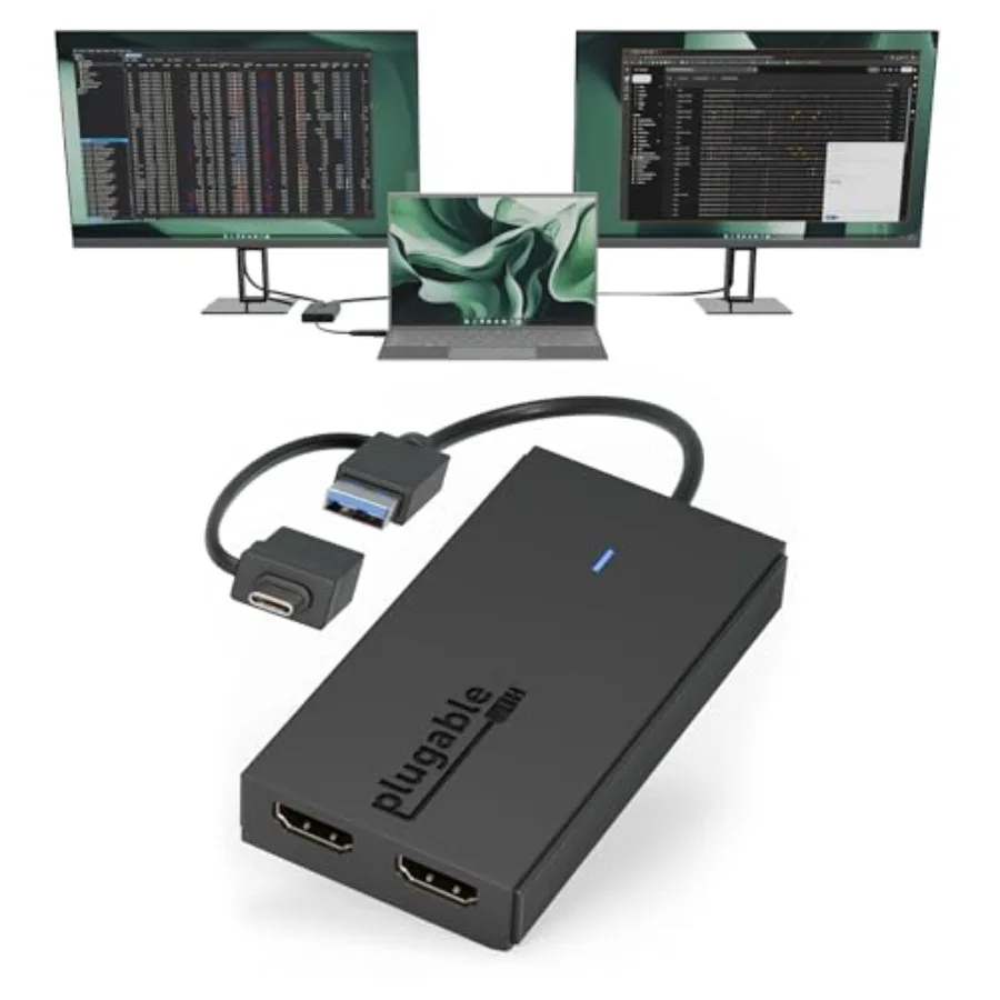 

Адаптер для двух мониторов для систем M1/M2/M3/M4 macOS, Windows, ChromeOS. Широкая совместимость - переходник Thunderbolt USB-C USB 3.0 на HDMI