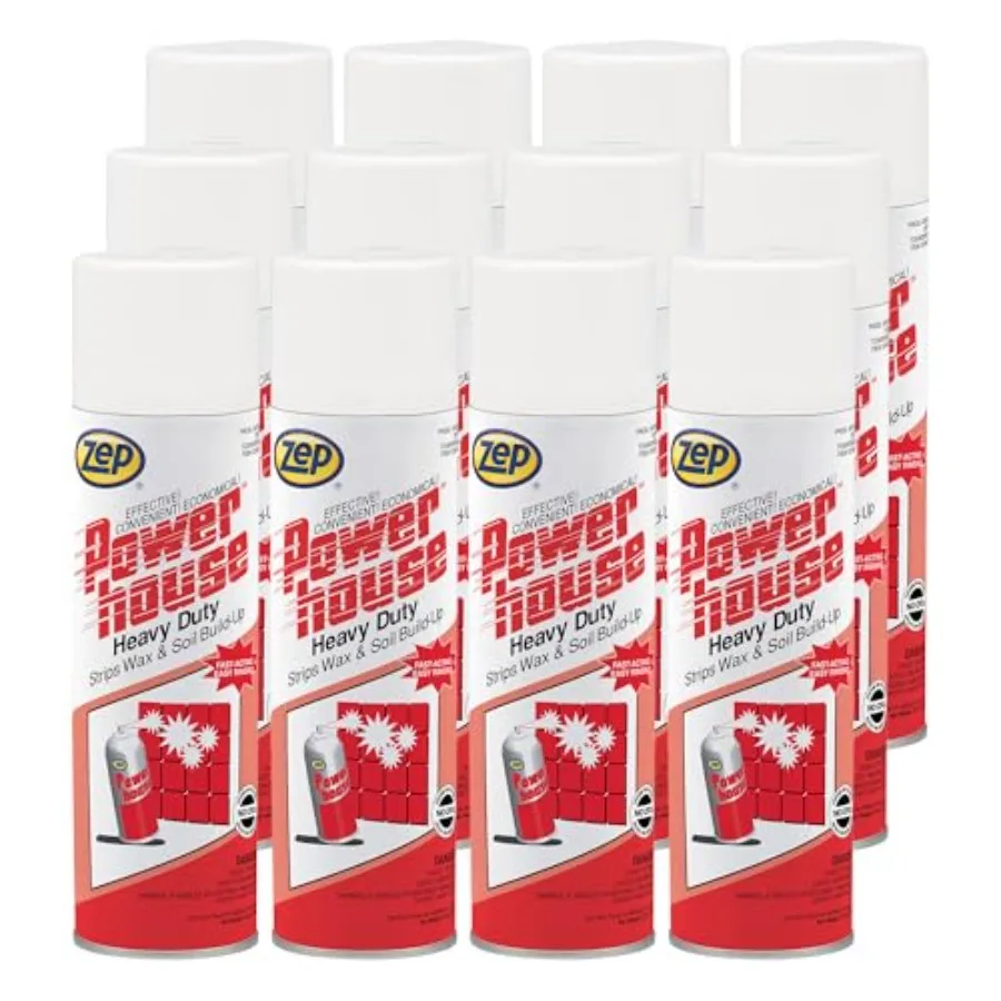 

Powerhouse Heavy-Duty Cleaner and Wax Stripper - 18 oz Case of 12 - 28201 - Strips Build-Up, Remover for Floors and Baseboards,