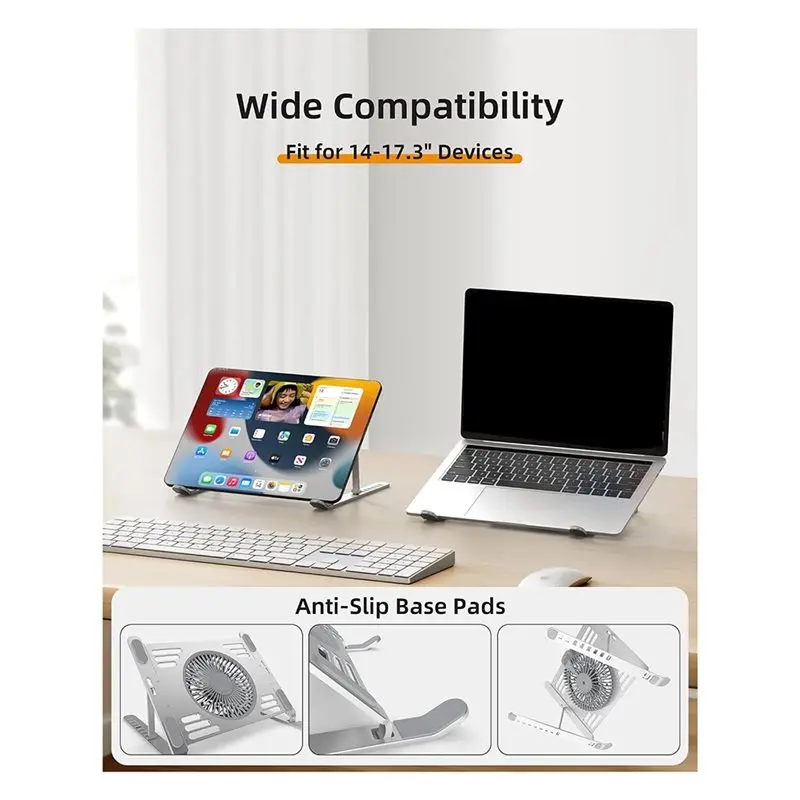 Reliable-Portable Laptop Cooling Stand, 3-Speed Quiet Powerful Fan Cooler Fits 17.3 Inch Laptop,Portable Laptop Cooling Stand, 3