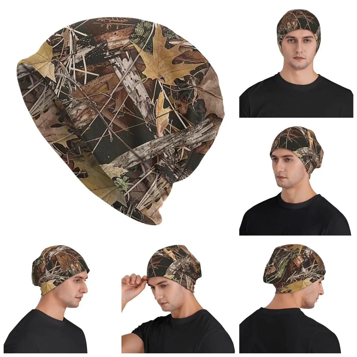Real Tree Camouflage Skullies Beanies Hats Warm Autumn Winter Outdoor Cap Knitted Bonnet Caps for Men Women Adult