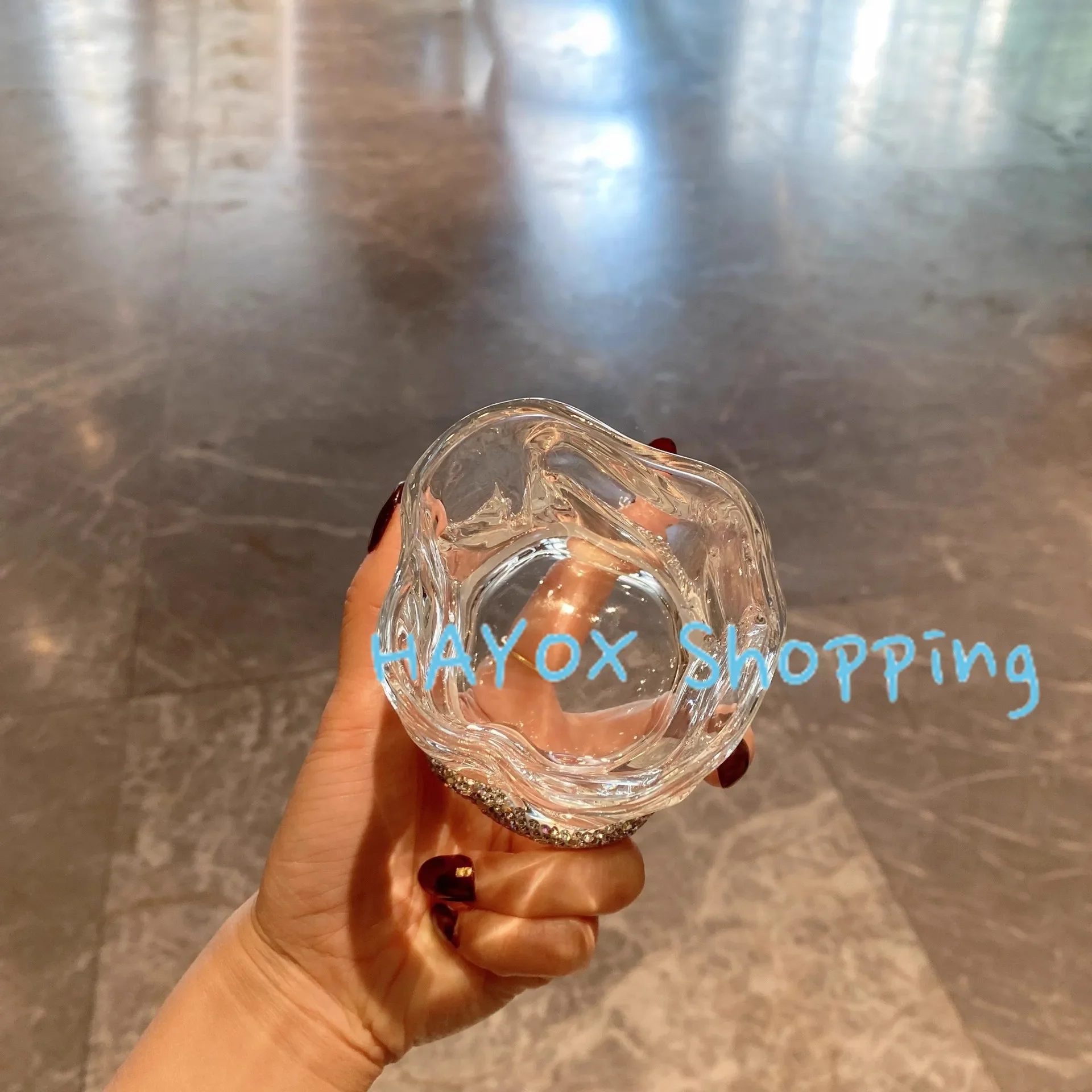 Special-shaped Twist Glass Twisted Glass Mug High Beauty Diamond Inlaid Home Colorful Irregular Glass Cup Trendy European Style